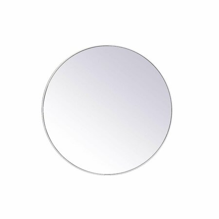 BLUEPRINTS 45 in. Metal Frame Round Mirror, White BL2208696